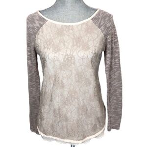 Kit and Sky Tan Lace & Dusty Pink Top Size Medium